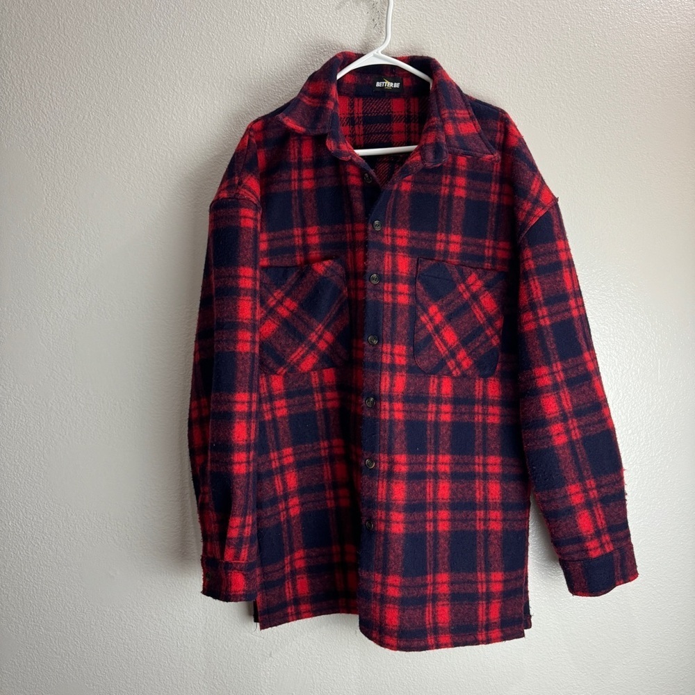 Better Me Flannel Vintage Plaid Button Up Shirt Size Medium
